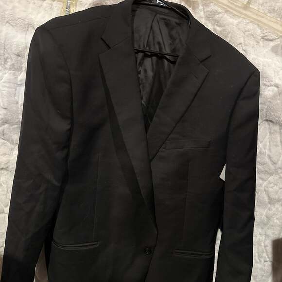 Calvin Klein Suit Jacket 50 R Black Wool‎ Blazer Sport Coat
